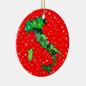 Nette Pastellschneeflocken und Karte von Italien Keramikornament (Rechts)