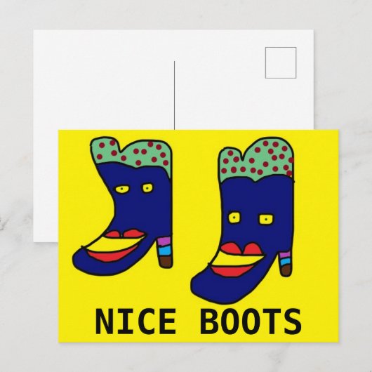 Nette Stiefel Postkarte (Vorne/Hinten)