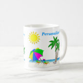 Nette Strand-Thema-Tassen-personalisierte Kaffeetasse (VorderseiteRechts)
