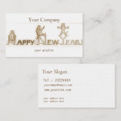nette Vintage Katzen - glückliches neues Jahr Visitenkarte (Vorne/Hinten)