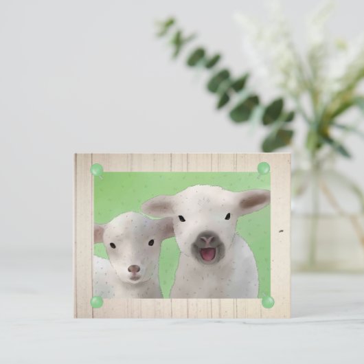 nette Weidelämmer Postkarte (Stehend Vorderseite)