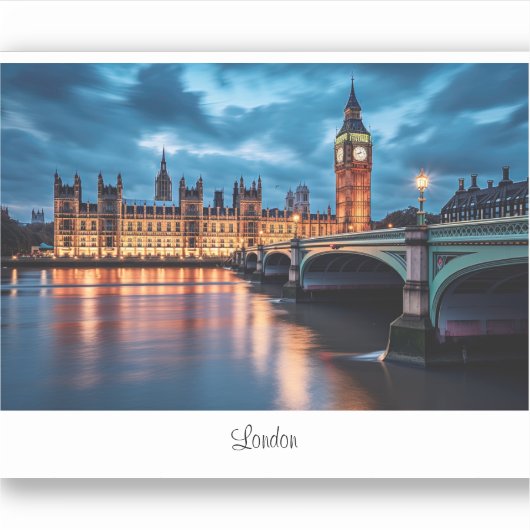 Netter Aufkleber mit Big Ben, London. (Vorderseite)