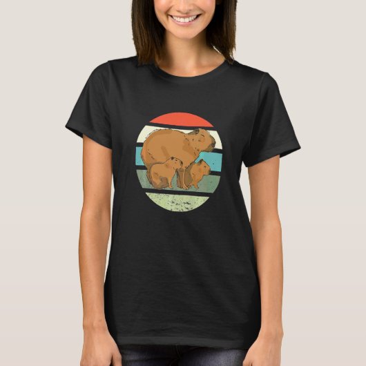 Netter Capybara mit Babys T-Shirt (Vorderseite)