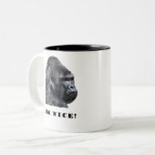 netter Gorilla Zweifarbige Tasse (Vorderseite Links)