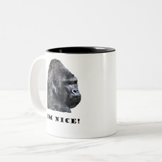 netter Gorilla Zweifarbige Tasse (Vorderseite Links)