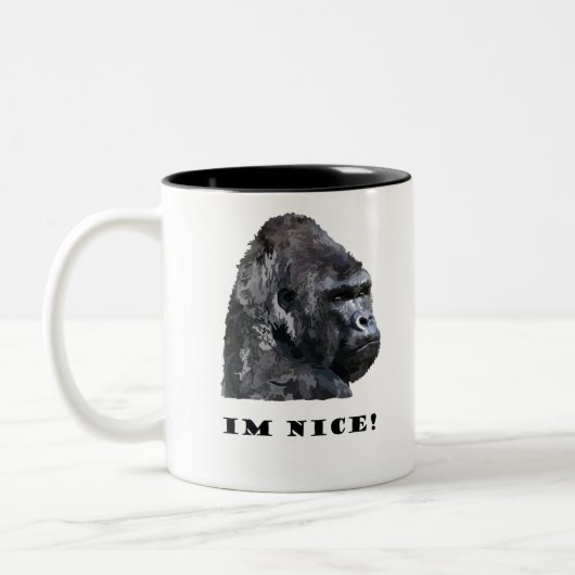 netter Gorilla Zweifarbige Tasse (Links)