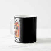 Netter Hahn trägt Sonnenbrille Kaffeetasse (Vorderseite Links)