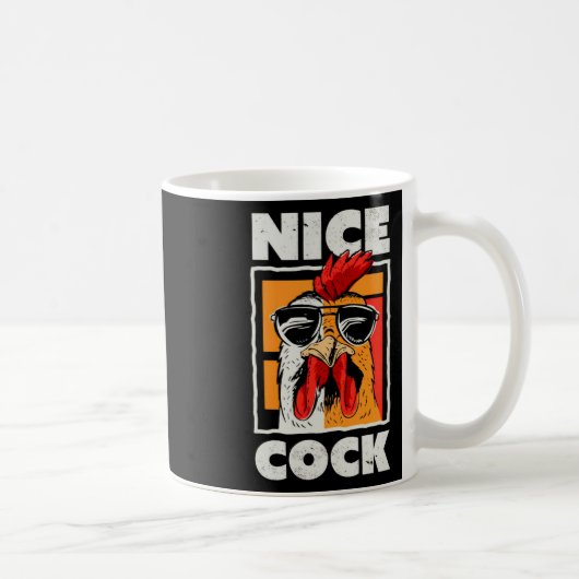 Netter Hahn trägt Sonnenbrille Kaffeetasse (Rechts)