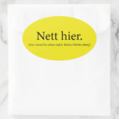 Netter hier ovaler aufkleber (Tasche)