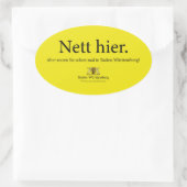 Netter hier ovaler aufkleber (Tasche)