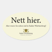Netter hier ovaler aufkleber (Vorderseite)