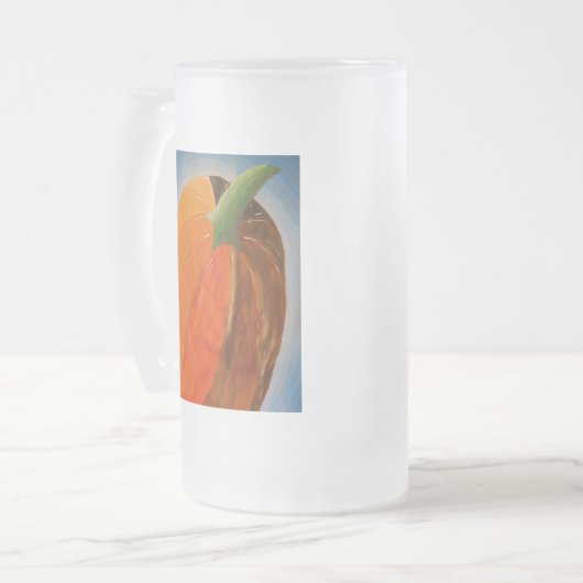 Netter Kürbis Mattglas Bierglas (Vorderseite Links)