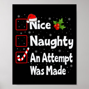 Netter Naughty, ein Versuch wurde Weihnachtsliste Poster