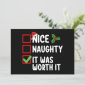 Netter Naughty, es lohnt sich Weihnachten Einladung (Stehend Vorderseite)