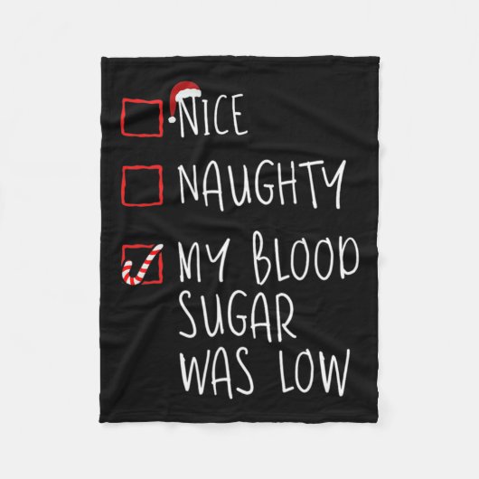 Netter Naughty mein Blutzucker war ein niedriger W Fleecedecke (Vorderseite)