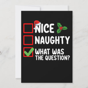 Netter Naughty, was war die Frage Weihnachtsliste Einladung