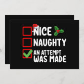 Netter Naughty wurde ein Versuch gemacht Weihnacht Einladung (Vorne/Hinten)