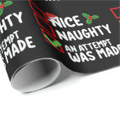Netter Naughty wurde ein Versuch gemacht Weihnacht Geschenkpapier (Rolleneckpunkt)