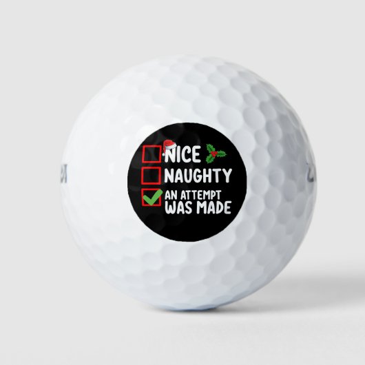 Netter Naughty wurde ein Versuch gemacht Weihnacht Golfball (Vorderseite)