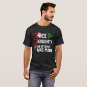Netter Naughty wurde ein Versuch gemacht Weihnacht T-Shirt (Vorne ganz)