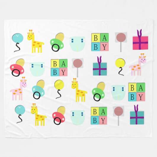 Netter niedlicher Babyentwurf AB erwachsene Fleecedecke (Vorderseite (Horizontal))