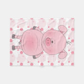 Netter rosa Schwein-Cartoon Fleecedecke (Vorderseite (Horizontal))