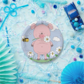 Netter rosa Schwein-Cartoon Pappteller (Party)