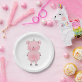Netter rosa Schwein-Cartoon Pappteller (Party)