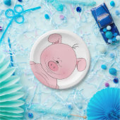 Netter rosa Schwein-Cartoon Pappteller (Party)
