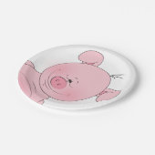 Netter rosa Schwein-Cartoon Pappteller (Schrägansicht)