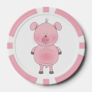 Netter rosa Schwein-Cartoon Pokerchips