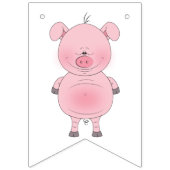 Netter rosa Schwein-Cartoon Wimpelkette (Erste Fahne)