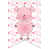 Netter rosa Schwein-Cartoon Wimpelkette (Zweite Fahne)