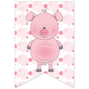 Netter rosa Schwein-Cartoon Wimpelkette