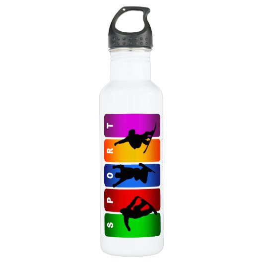 Netter Snowboarding Trinkflasche (Vorderseite)