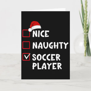 Netter unartiger Fußballspieler Lustige Weihnachts Karte