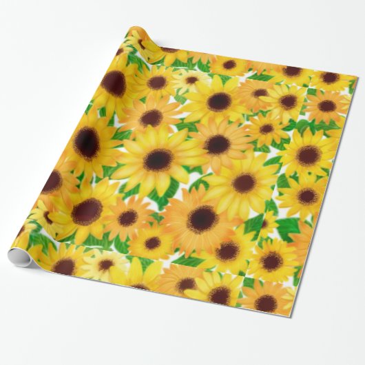Nettes europäisches Sonnenblume-Packpapier Geschenkpapier (Ungerollt)