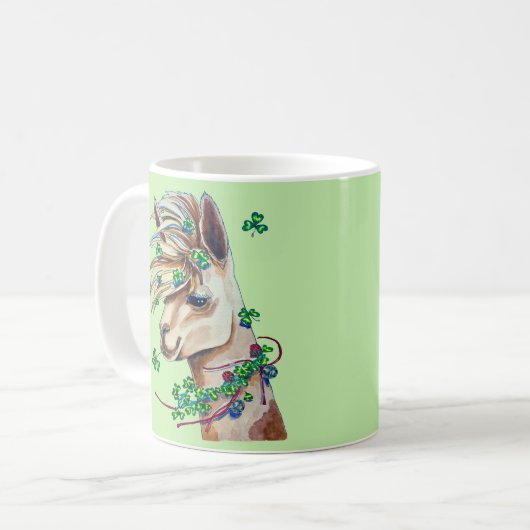 nettes Frühlingslama Kaffeetasse (Vorderseite Links)