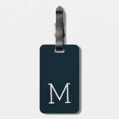 nettes mit Monogramm, tiefblaues Mr. & Mrs. Worldm Gepäckanhänger (Rückseite vertikal)