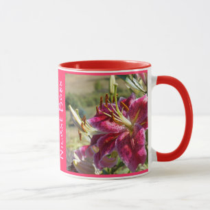 Netteste Chef-Kaffeetassen Rosa Lilien-Blumen-Chef Tasse