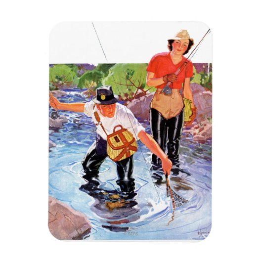 Netting A Fish von R.J. Cavaliere Magnet (Vertikal)