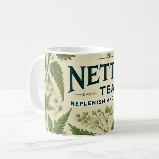 Nettle Tee AI Art Kaffeetasse (Vorderseite Links)