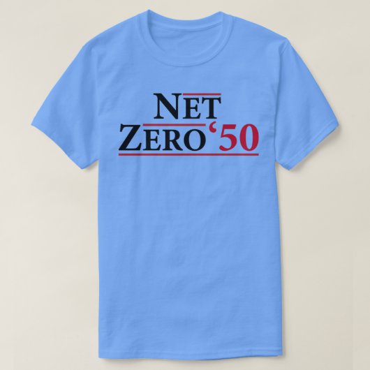 Netto-Null-2050-Reduzierung der CO2-Emissionen T-Shirt (Design vorne)