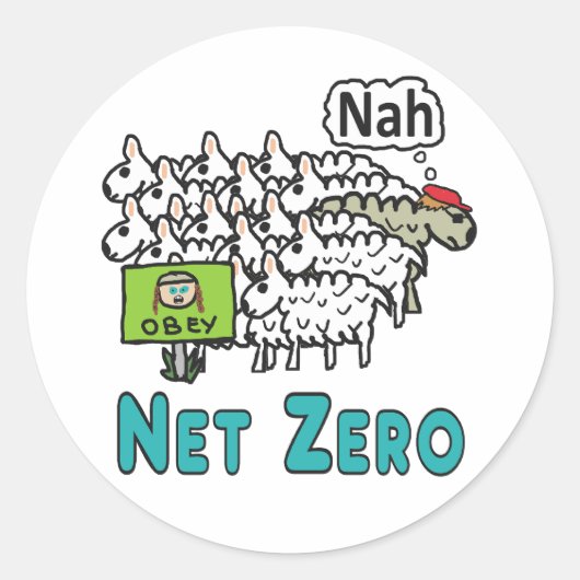 Netto Null Runder Aufkleber (Vorderseite)