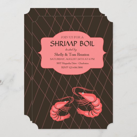 Nettoeinladung von Fischern Einladung (Vorne/Hinten)