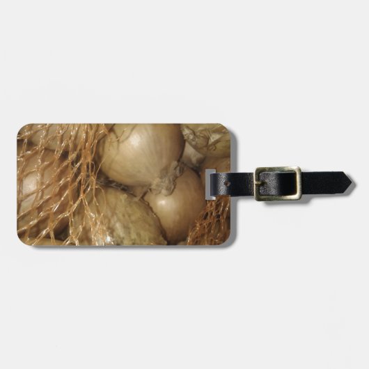 Nettozwiebeln, Gemüse, Gewürzkochen Gepäckanhänger (Vorderseite horizontal)