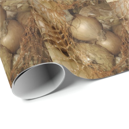 Nettozwiebeln, Gemüse, Gewürzkochen Geschenkpapier (Rolleneckpunkt)