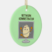 Network Administrator Egghead Keramik Ornament (Rechts)