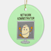 Network Administrator Egghead Keramik Ornament (Links)