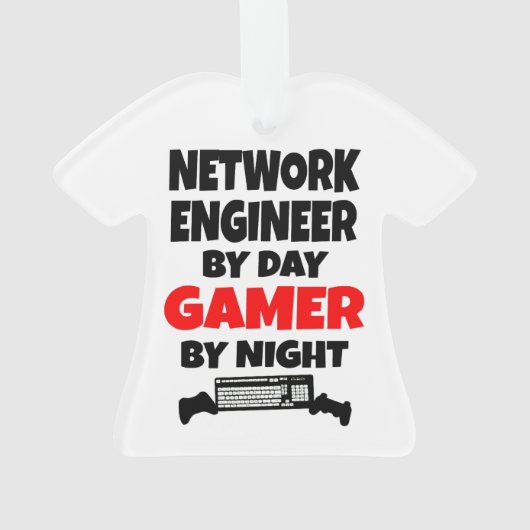 Network Engineer by Day Gamer by Night Ornament (Rückseite)